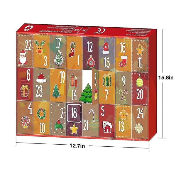Julegave 24 Dages Nedtælling Adventskalender Brosche Smykker Blind Box Gave