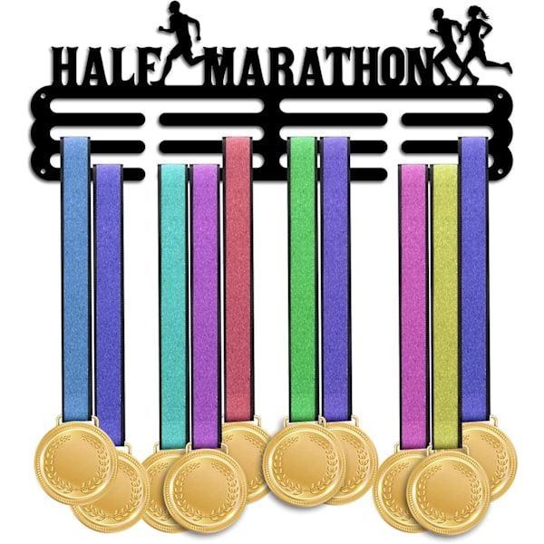 Medal Holder Display Half Marathon Medal Hanger Display Metal Medal Rack Frame Running Sport Awards Ribbon Holder Wall Mount Tiered Award Rack for Ove