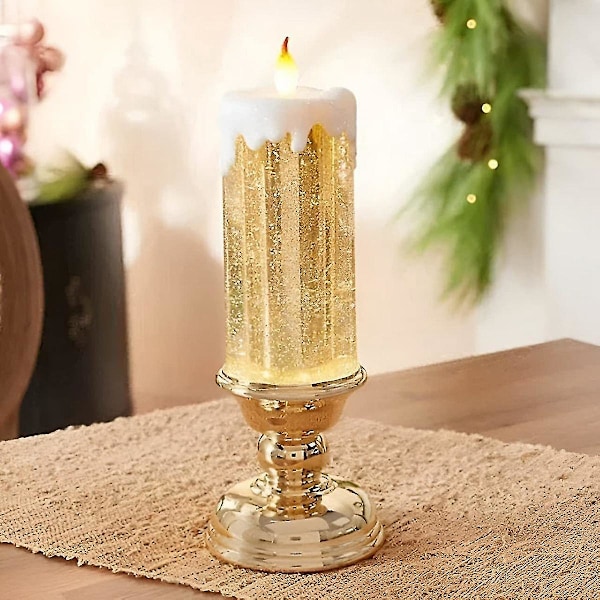 LED-lys Julelys Juleblanding Flammeløs -vennlig Skrivebordslysende Ornament Med Stativ Dekor