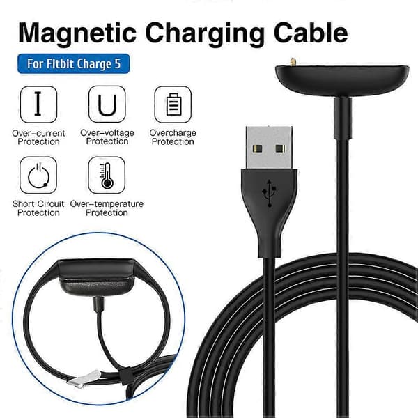 Ladekabel Kompatibel for Fitbit Charge 5 Erstatning USB Ladekabel Tilbehør