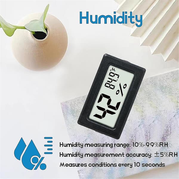 6-pak Mini Hygrometer Indendørs Luftfugtighedsmåler Hygrometer Digital Termometre Luftfugtighed Med () Til G