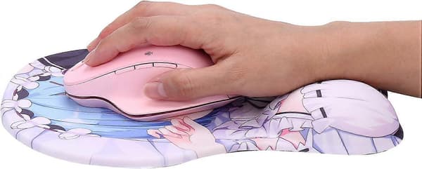 Re: Zero Rem 3D Anime Musematter med Håndleddsstøtte Gaming Musematter 2-veis Hud (MK0017)