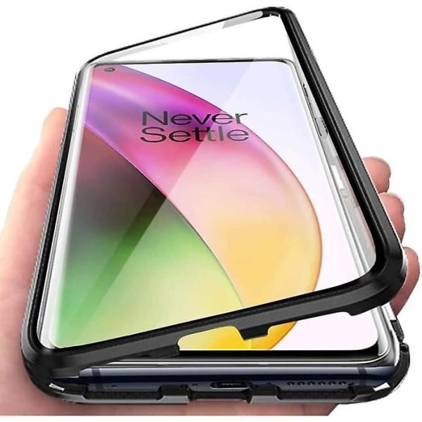 OnePlus 8 Etui Magnetisk Adsorption 360 Grader Haptisk Beskyttelse Ultra Tynd Hærdet Glas Aluminium F