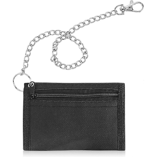 RFID Slim Plånbok för Barn Herrplånbok med RFID/NFC-blockering Slim Canvas Tri-fold Plånbok för Män för Pojkar, Barn, Män, Julklappar (Svart)