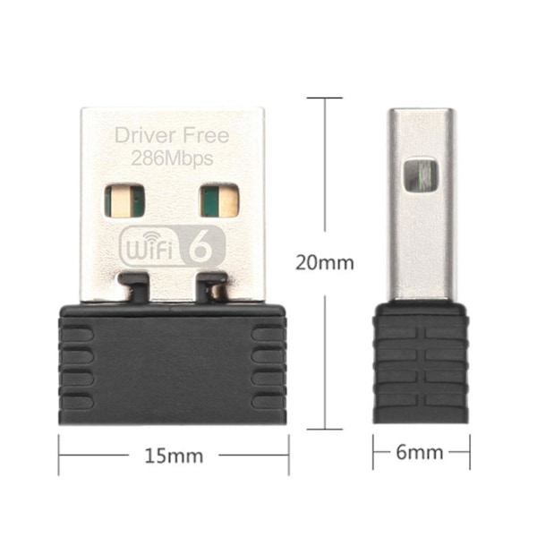 Trådlös WiFi 6-adapter AX286 802.11Ax 2,4 GHz fri drivrutin USB-nätverkskort för Win7/10/11 dator Mini WiFi-mottagare