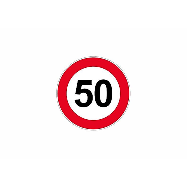 Klistermärke för dörrhastighetsbegränsningsskylt 50