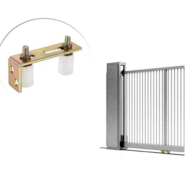 1PCS Patio Dörrspår Guide Rullar Skjutdörr Guide Rullar med L-Pillar Bracket Justerbar Dubbel Nylon Rullar