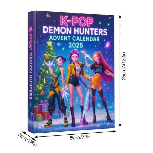 24 dagar av jul Demon Hunter Blind Box Kalender - 2D platta hängen, koreansk våg samlarobjekt julkalender
