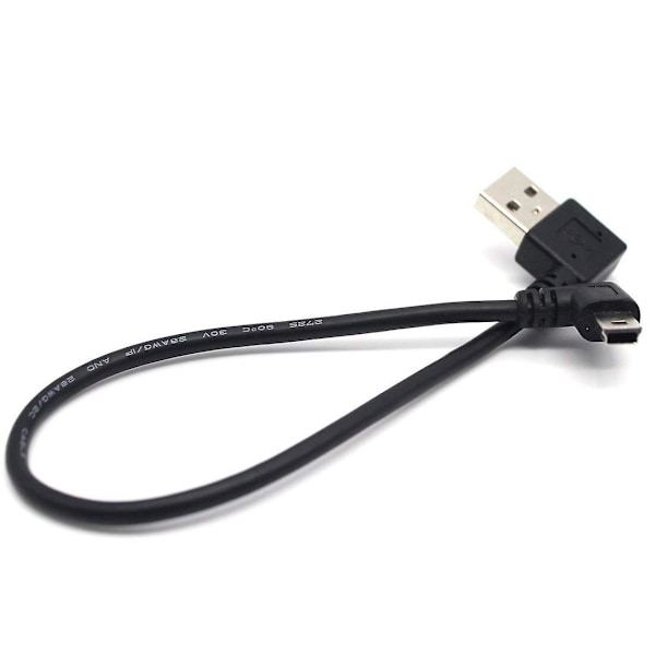 USB B Type Mini 5-pin Hann 90 Grader Høyre/Venstre Vinkel til USB 2.0 Hann Kabel 30cm
