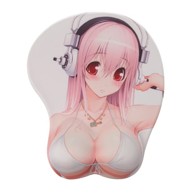 Anime Musematter med Håndleddsstøtte Myk Silikon Ergonomisk 3D Musematte