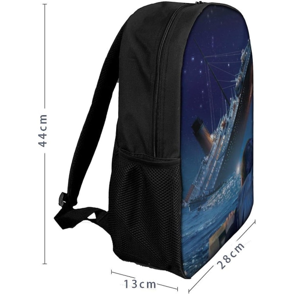 Dciustfhe Titanic Ryggsäck Skolväska Ryggsäck för Flickor Pojkar Ryggsäckar Stor Kapacitet Barn Ryggsäck Dubbel Dragkedja Andningsbar Design Lätt Movi