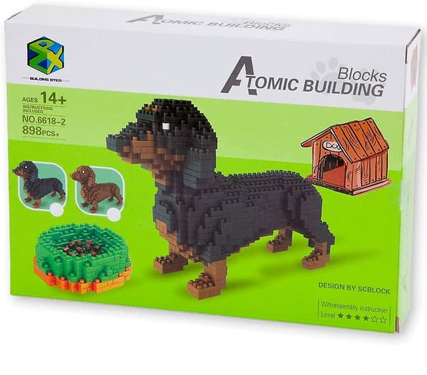 Dachshund Modell Byggklossar Montering Pedagogiska Leksaker