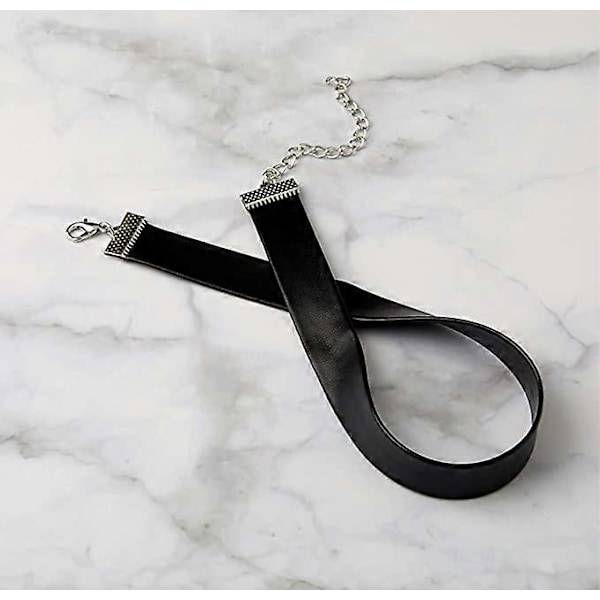 Svart Läderhalsband Choker för Kvinnor, Flickor, Barn, Män | SHOPBOP Solid Gotisk Band Smycke