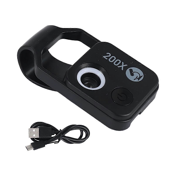 APEXEL 200X Mikroskopobjektiv Utan CPL Mobil LED svart