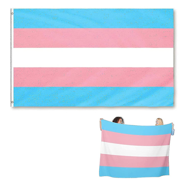 Crday Transgender Flag 3x5 Ft, Lgbt Flag, Inomhus- och utomhusfestivalfest Transgender Flag Present