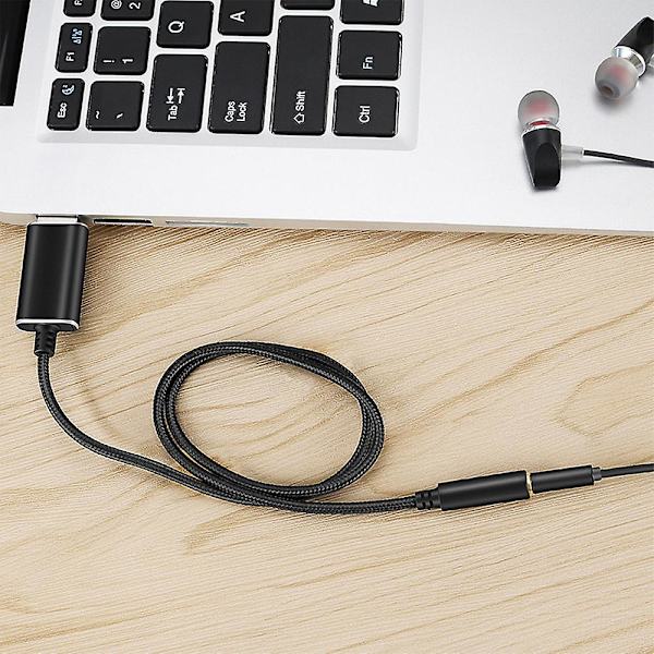 Usb-ljudadapter till 3,5 mm ljuduttagsanslutning Extern ljudkort Ljudanslutning Hörlurar Pc