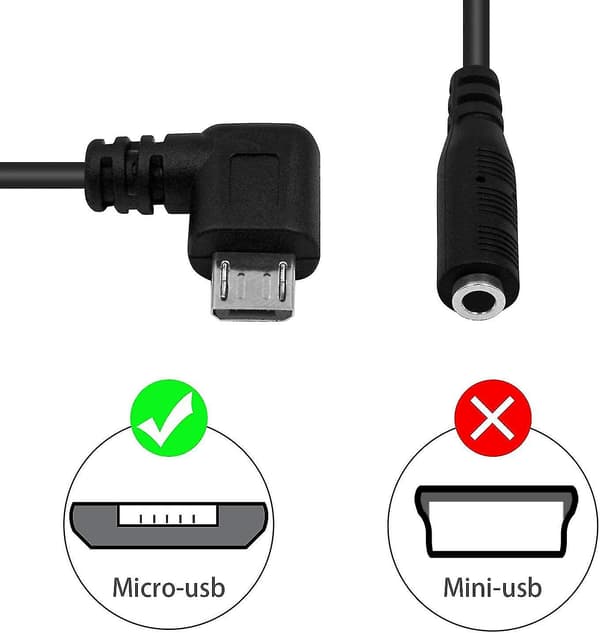 Micro Usb til 3,5 mm Jack Audio Adapter Kabel, Audio til Micro Usb, Vinkelret Micro Usb Han til 4-polet 3,5 mm Hun Kabelledning til Aktiv Clip Mic Mikrofon