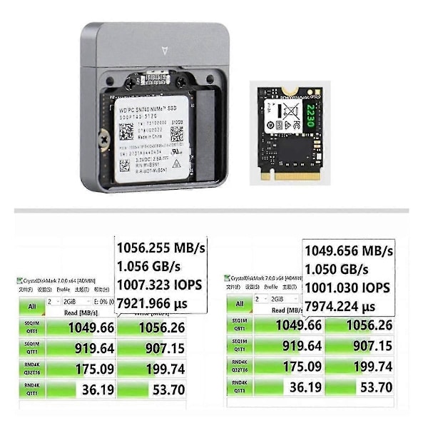 M.2 NVMe 2230 SSD Kabinet USB-C Adapter 10 Gbps USB3.2 Gen2 Eksternt Kabinet til M2 2230 NVMe SN7