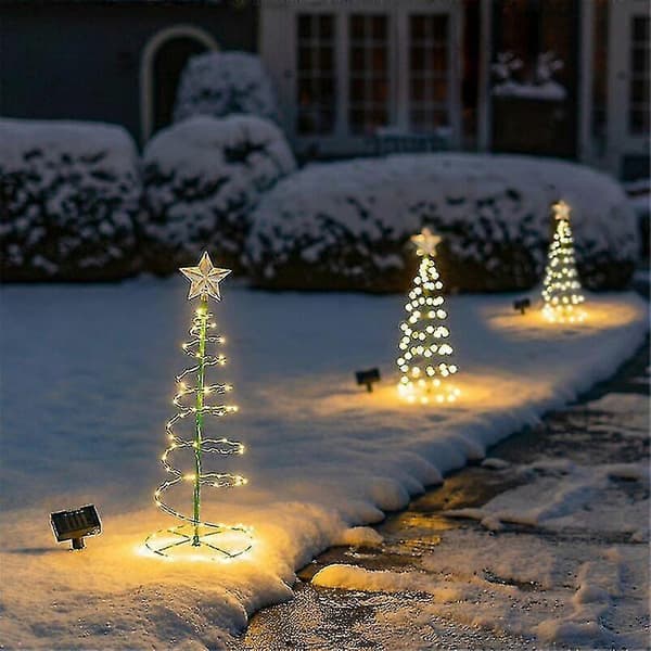 Solcelled LED Juletræslygter Udendørs Julepynt Have Lysende Snelampe