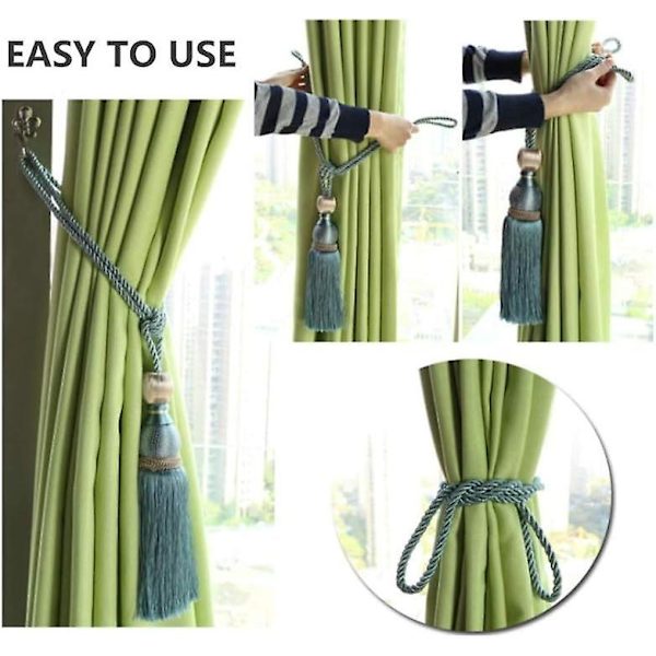 1 Par Tasselgardiner Holdere Hjem Dekorative Vindu Gardin Kule Tassels Tau Holdere (Gull)