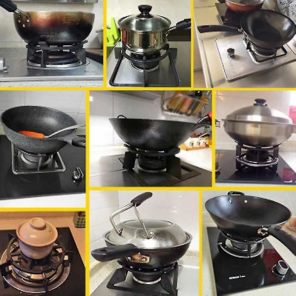 1 kpl Musta Wok-teline Valurauta Wok-pannun Tukiteline Liedelle Kaasulle