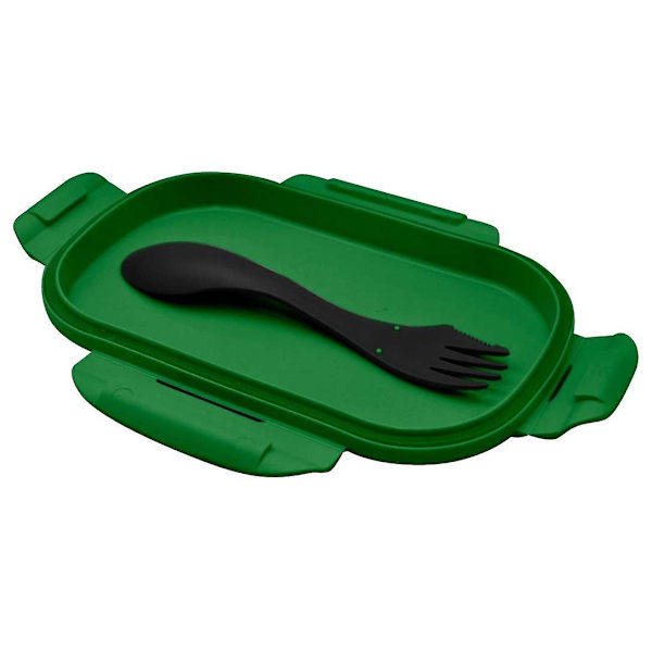 2-i-1 Minecraft Creeper Lunchbox med 2 Fack och Bestick