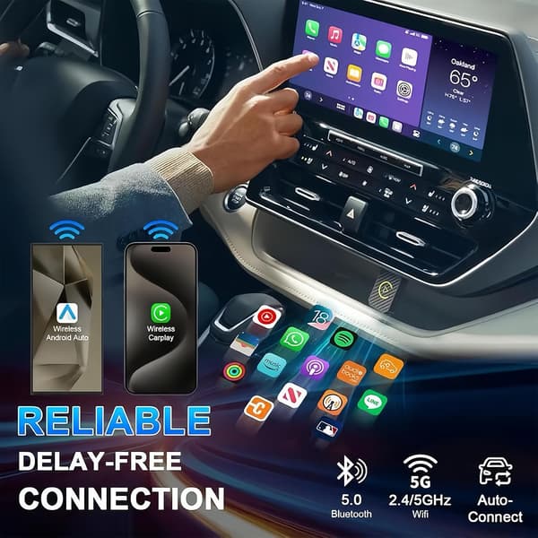 Mini 2-i-1 trådløs CarPlay-adapter, velegnet til Apple-brug, Mini 2-i-1 trådløs CarPlay-adapter, velegnet til Apple CarPlay & Android Auto