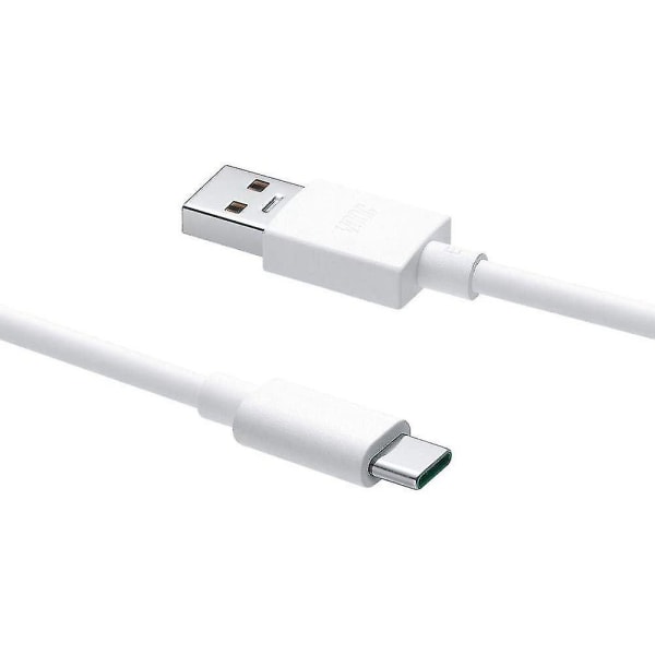 Offisiell Oppo DL129 VOOC USB Type C til USB Type A Datakabel - Hvit (Bulkpakket)