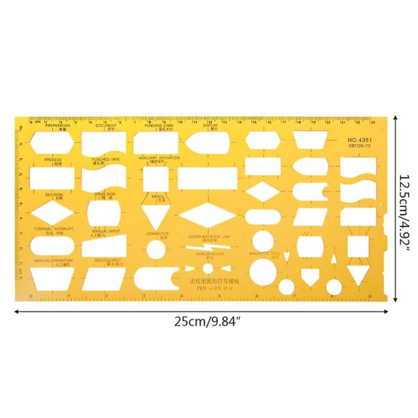 K-hartsivirtauskaavio Symbolin Piirustusmallin Viivotin Stencil Mittausväline Opiskelijalle