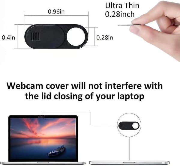 Webcam-skydd, Kameraskyddsglid, 6-pack Ultratunt Laptop-kameraskyddsglid (svart)