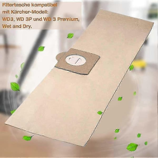 10-pack dammsugarpåsar A 2201/2204/2504 för Kärcher WD3