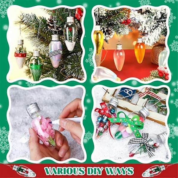 Julgranspynt i Klar Plast, Lökform, Julpynt, Plastjulpynt för Jul