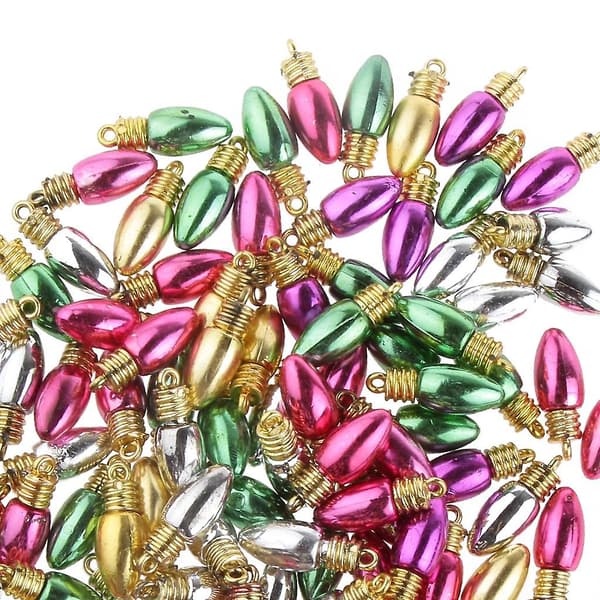 100 stk. Multi 8,5 mm Plastbelagte Lyspærer Julepynt Træ Dekoration