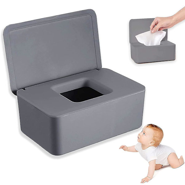Våtservettbehållare Våtservettförvaringslåda Vått Toalettpapperslåda Vått Toalettpappersdispenser Babybox Används För Att Ladda Papper Våtservetter Baby Plast, Grå