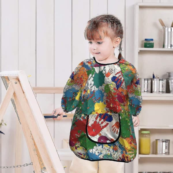 Kunstforkle for barn, vanntett, for maling, for småbarn, med lomme, for jenter og gutter