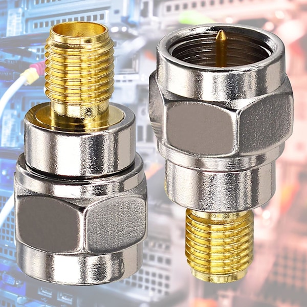 F-hane till SMA-hona-kontakt F till SMA-kontaktuttag Guldpläterad mässing Rak koaxial Rf-adapterkontakt Tillbehör