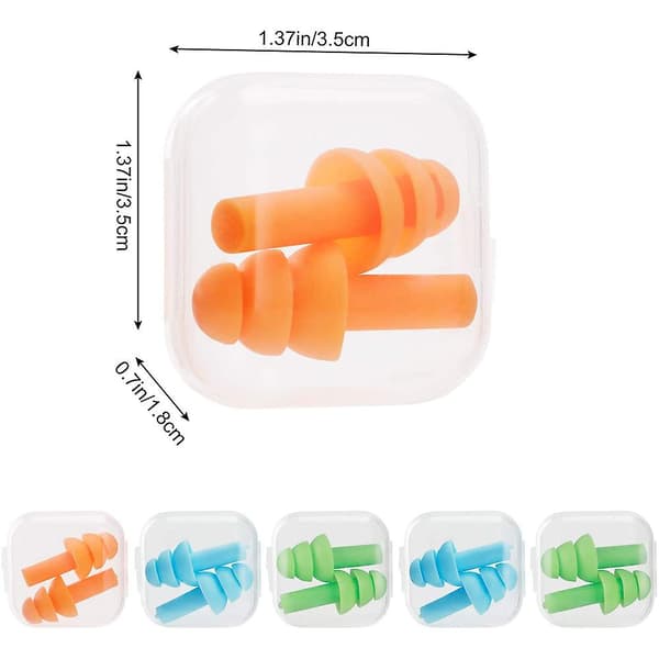 Simning Skyddande Öronproppar 6st Boxade (2 Blå 2 Gröna 2 Orange)Utomhus Och Sport