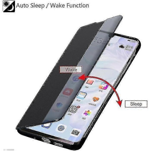 Huawei P30 Lite Skal, Smart View Läder Flip Case, (p30lite,bla Boris