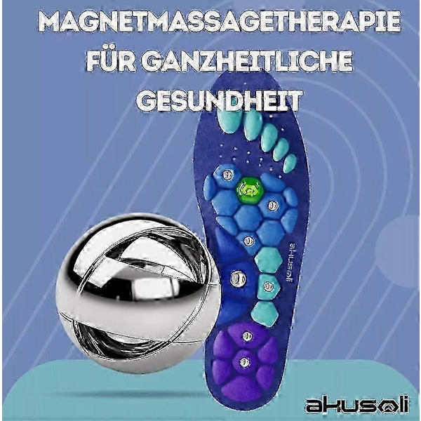 Nya Akusoli Magnetiska Skor Akupressur-innersulor för smärta EU35-47(30cm)