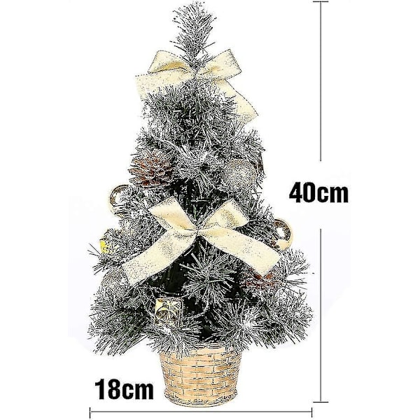 Liten juletre med lys, mini skrivebordsdekorert juletre (40 cm)