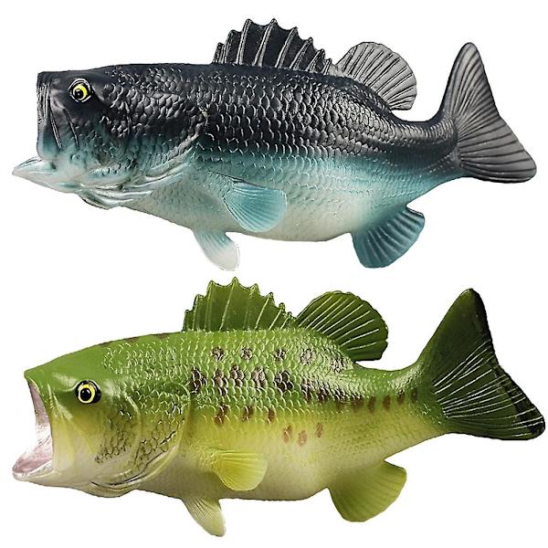 2 st Bass Fiske Modell Stor Mun Bass Modell Falsk Fisk Simulerad Djur Fiske Modell
