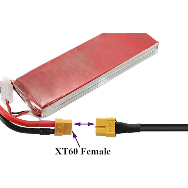 XT60 till DC-kontaktkabel XT60 hona till DC5.5mm X 2.5mm hona kabelströmskontakt för TS100 lödning