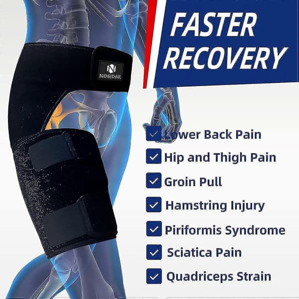 Höftstöd för ischias smärtlindring Hamstring Kompressionsärm Grenstöd Si-bälte Justerbart stöd för Si-led, ischiasnerv, höftledsbyte, H
