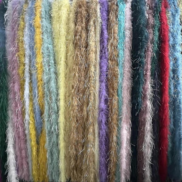 Fluffig strutsfjäderboa 2m pysselmaterial för kostym bröllopsdekor sömnadsprojekt