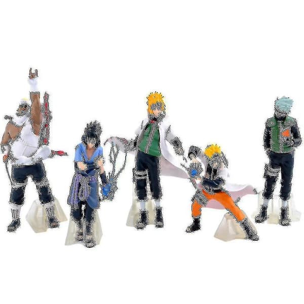 5 stk Naruto Kakashi Sasuke Anime Samlefigur Leke