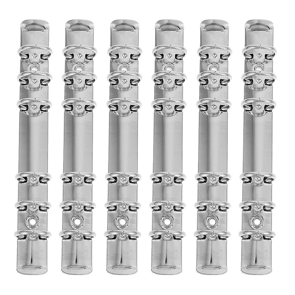 6 stk Spiral Notebook D-Ring Binder Mekanisme A4 Ryg Stænger 6 Hull Binder Mekanisme Lærebog Binder Binder Clips Metal