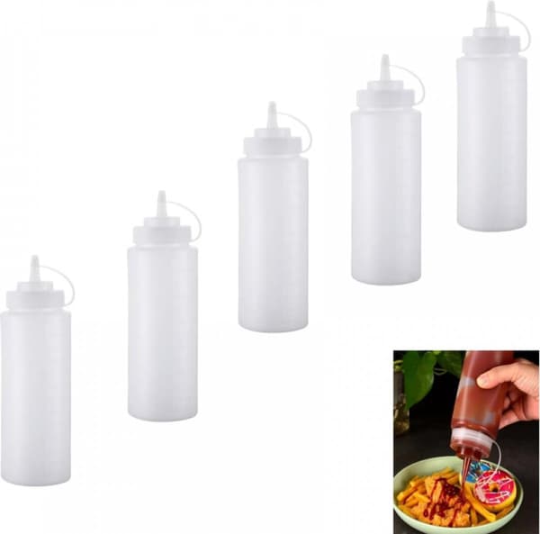 osat - muoviset puristepullot - puristepullot/kastikepullot - annostelupullot/kastikepullot - 250 ml - puristemaustepullot - kastikepullo