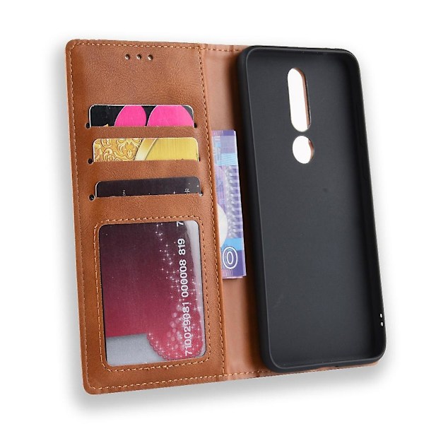Retro Stil Læder Auto-absorberende Pungskal til Nokia 5.1 Plus/X5