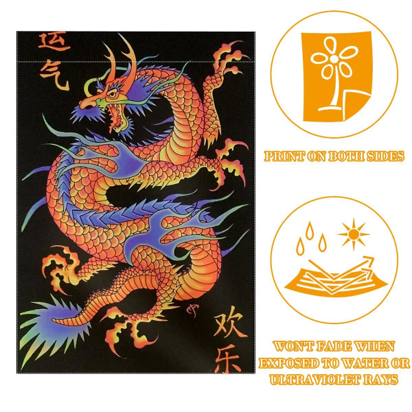 Asiatisk Drage 30x45cm Smuk Haveflag Lille Haveflag Bondegård Udendørs Dekoration Gavebanner