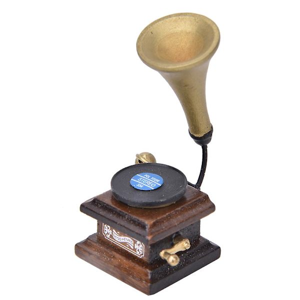 1:12 Retro Brown Levy soitin Nukkekodin Kompakti - Nukkekoti Koriste-Tarvikkeet